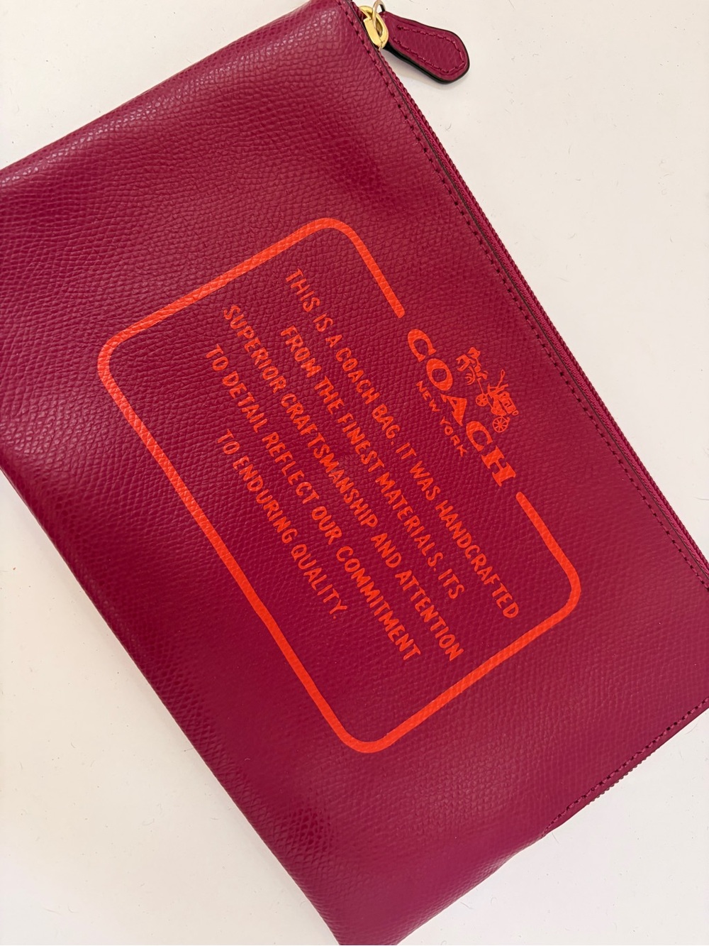 Coach Story-patch Pouch with Orange Accents - Picture 2 of 5